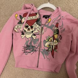 pink ed hardy cropped jacket 