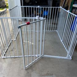 4 ft x 4 ft kids or pet dog metal play pen with gate