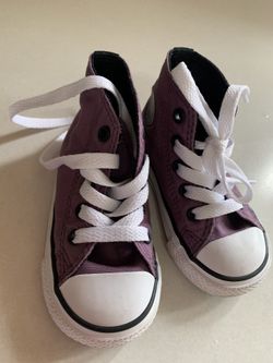 Baby girl converse purple shoes size 5