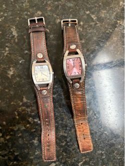 Vintage Fossil Watches w/ real leather