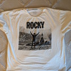 NWT Rocky T-Shirt Top of the Stairs White Tee Size XL (46/48)
