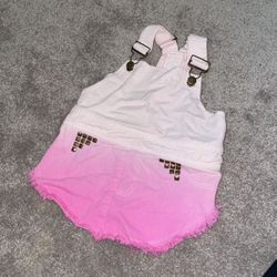 Medium Pink Overall Dress For Doggy 