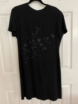 Jones New York Black Dress With Embroidery Size 12