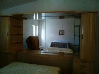 Bed Headrest Set w/Mirror + Lights