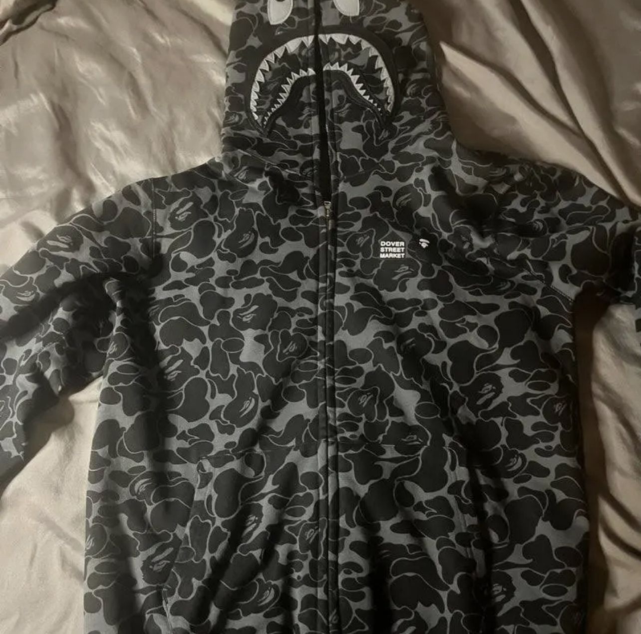 BAPE x Dover Street Market Special Camo Shark Full Zip Hoodie for