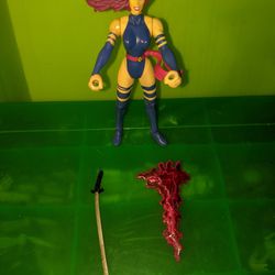 X-Men Marvel Classics Psylocke Action Figure Vintage 1996 Toy Biz with Matching Accessories