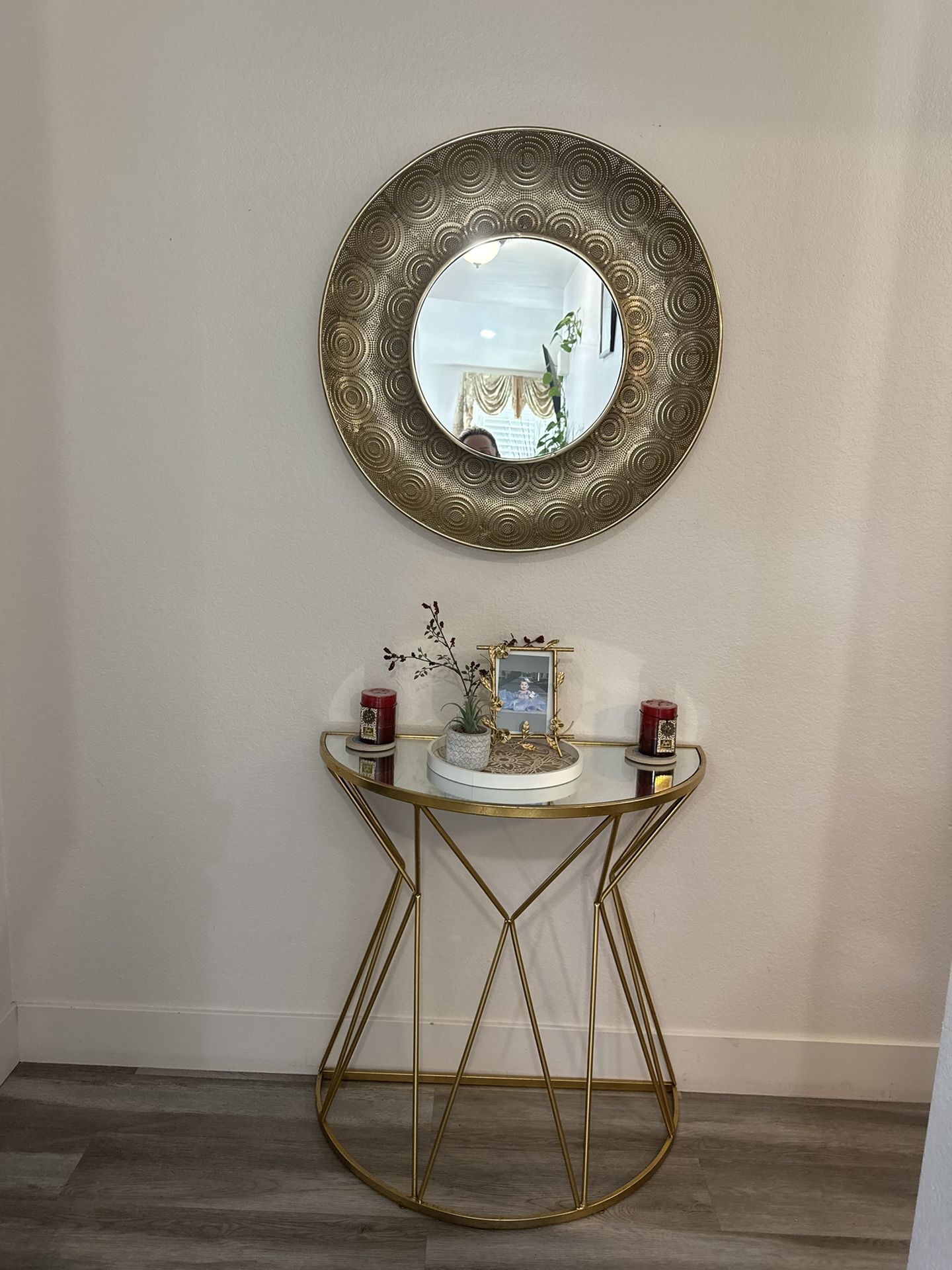 Mirror & side table