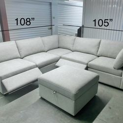 Brand New Thomasville Sectional Sofa Power Footrest with Storage Ottoman- Delivery Available 