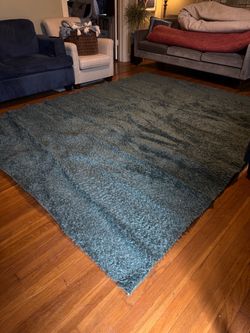 710" x 10’3” GORGEOUS TEAL SHAG RUG