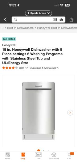 Honeywell 18" dishwasher.