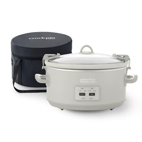 Crock-Pot 7-Quart Cook and Carry Programmable Slow Cooker with Carry Bag
White -