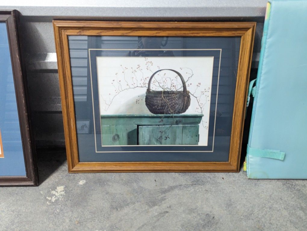 Pauline Elbe Campanelli Wild Rose Berries In Basket Matted & Framed