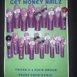 Purple Sea Press Ons 