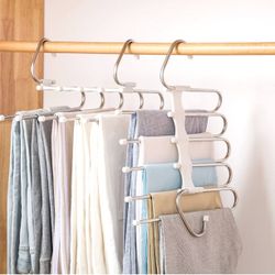 2 Pack Space Saving Metal Closet Organizer,Clothes Pants Hangers,Anti-Slip Design