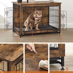   Dog Crate Furniture, Side End Table, Modern Kennel for Dogs Indoor up to 70 lb, Heavy-Duty Dog Cage with Multi-Purpose Removable