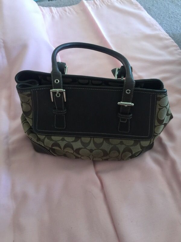 Brown & tan coach purse