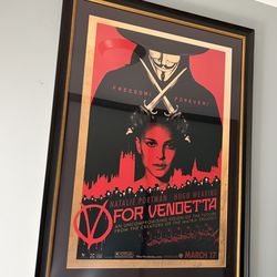 Huge Framed "V for Vendetta" Movie Poster - 4ft x 3ft