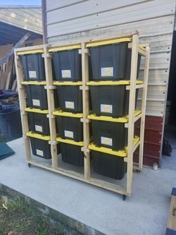 12 Bin Storage Rack Bins Included 