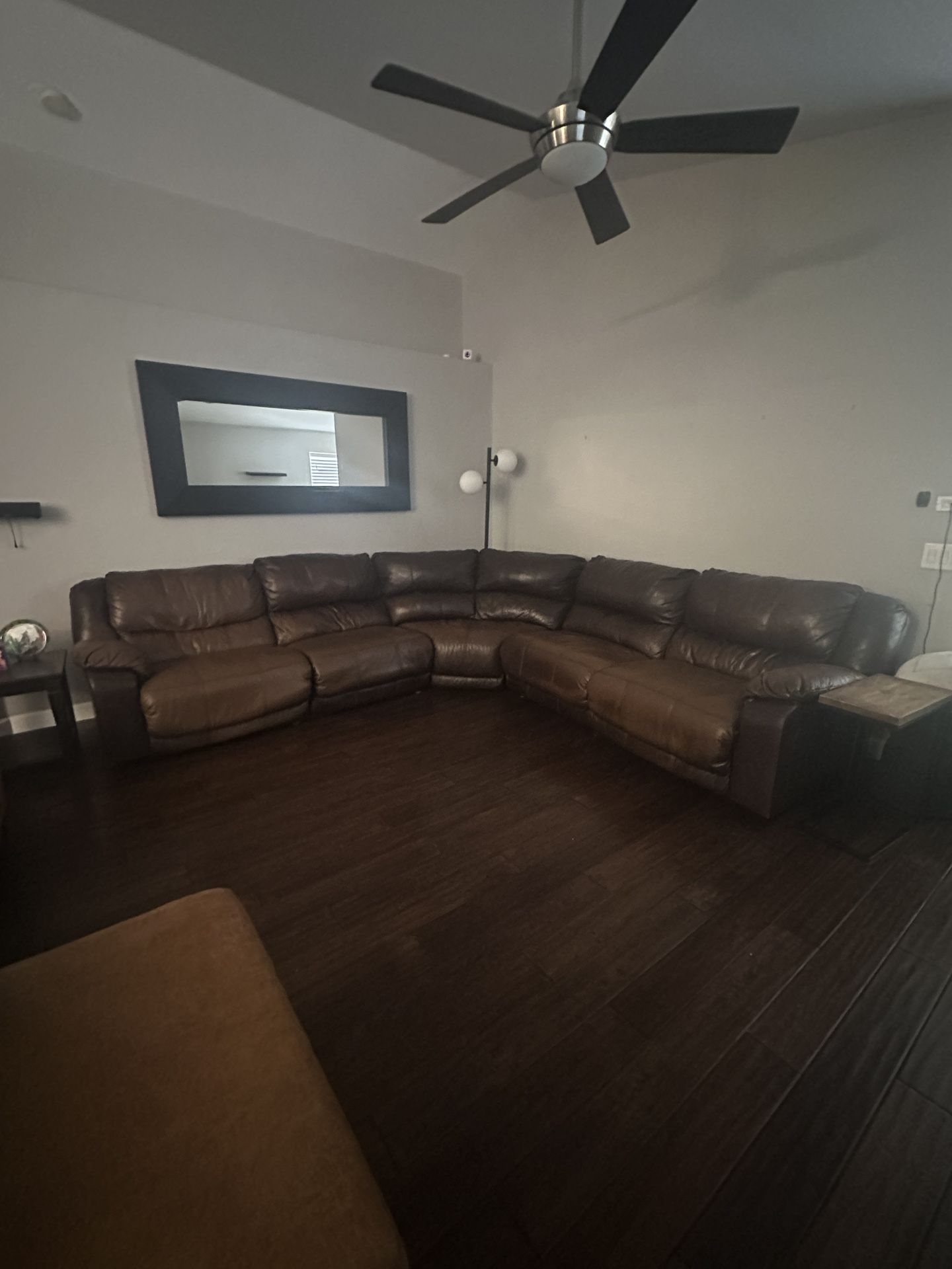 5 Piece Leather Reclining Sectional