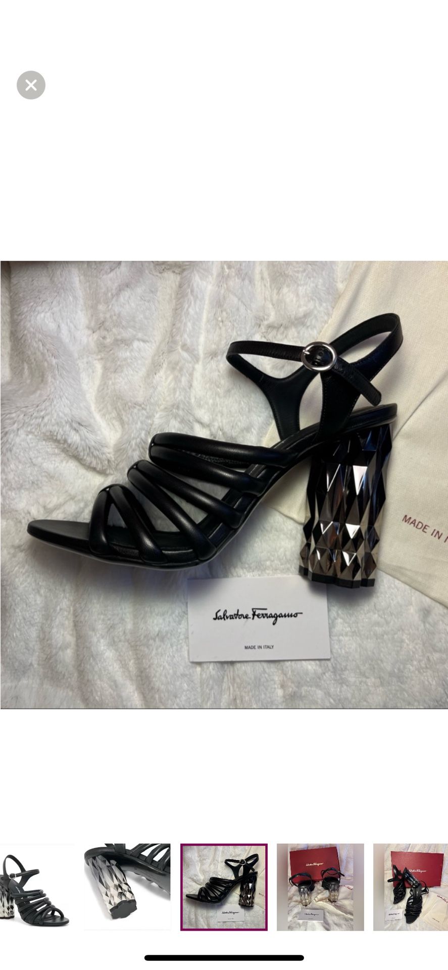 Salvatore ferragamo amahlia Leather sandal heel