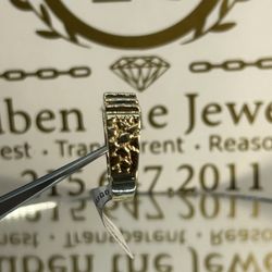 10K GOLD DIAMOND NUGGET RING 