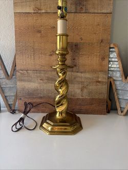 Vintage Brass Barley Twist Table Lamp Base