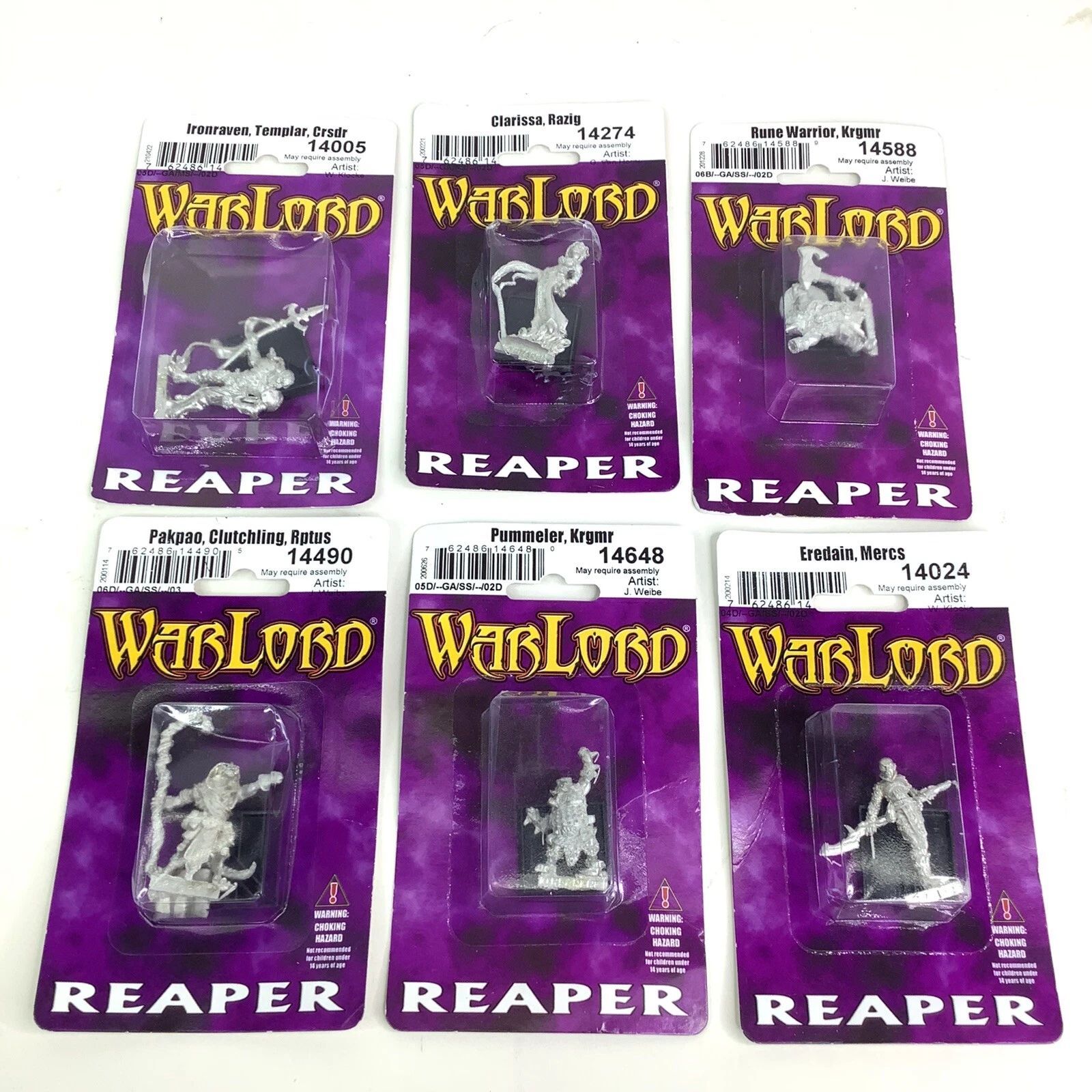Assorted Lot Of 6 Reaper Miniatures WarLord Figures Statues 2018 - NEW
