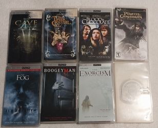 PSP Umd Movie Lot of 6 HORROR MOVIES and 2 games