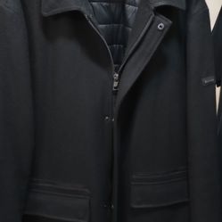 Calvin Klein Black Wool Coat XL
