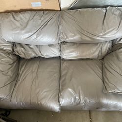 Gray Leather  Couch