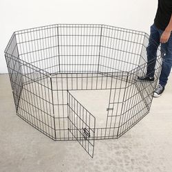 (New in box) $44 Foldable 30” Tall x 24” Wide x 8-Panel Pet Playpen Dog Crate Metal Fence Exercise Cage Play Pen 