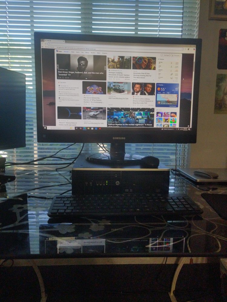 HP Computer, 27 inch Monitor, Wireless Mouse and Keyboard and Wireless WI-FI Adapter