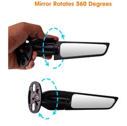 Racing Motorcycle Rear View Mirrors, 360° Rotating Stealth Mirrors Compatible with Honda CBR300R CBR500R CBR600RR CBR1000RR, Kawasaki Ninja 300 400 65