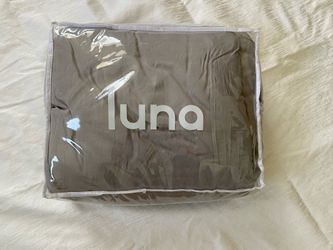 Luna Weighted Blanket & Duvet Cover Set 15 Lb Full 48x72” Light Grey - New $80