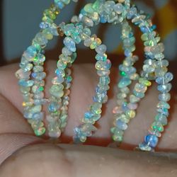 25pcs Ethiopian Fire Opal Genuine Pre drilled beads