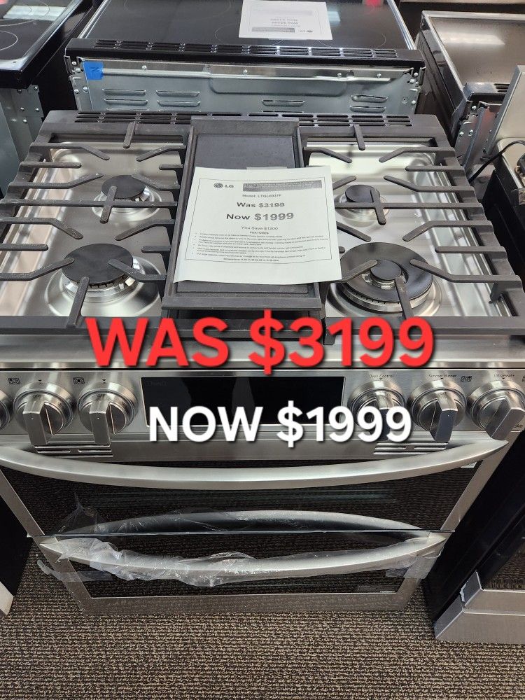 6.9 Cu. Ft. Smart Slide In Double Oven Gas Range With Probake And Instaview