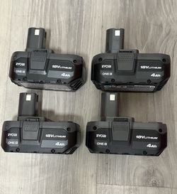 RYOBI ONE+ 18V Lithium-Ion 4.0 Ah Battery