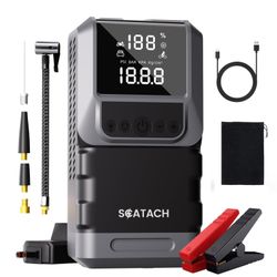 New 10-in-1 Jump Starter w/ Air Compressor, 6000A 150PSI Car Battery jumpstarter