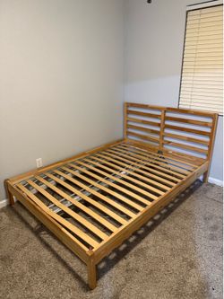 Wood Platform Bed Frame with Headboard