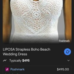Bohemian Strapless Wedding Dress 