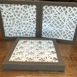 Helping A Friend Downsize 3- 10” X 10” Glass Framed Contemporary Art WorkGr