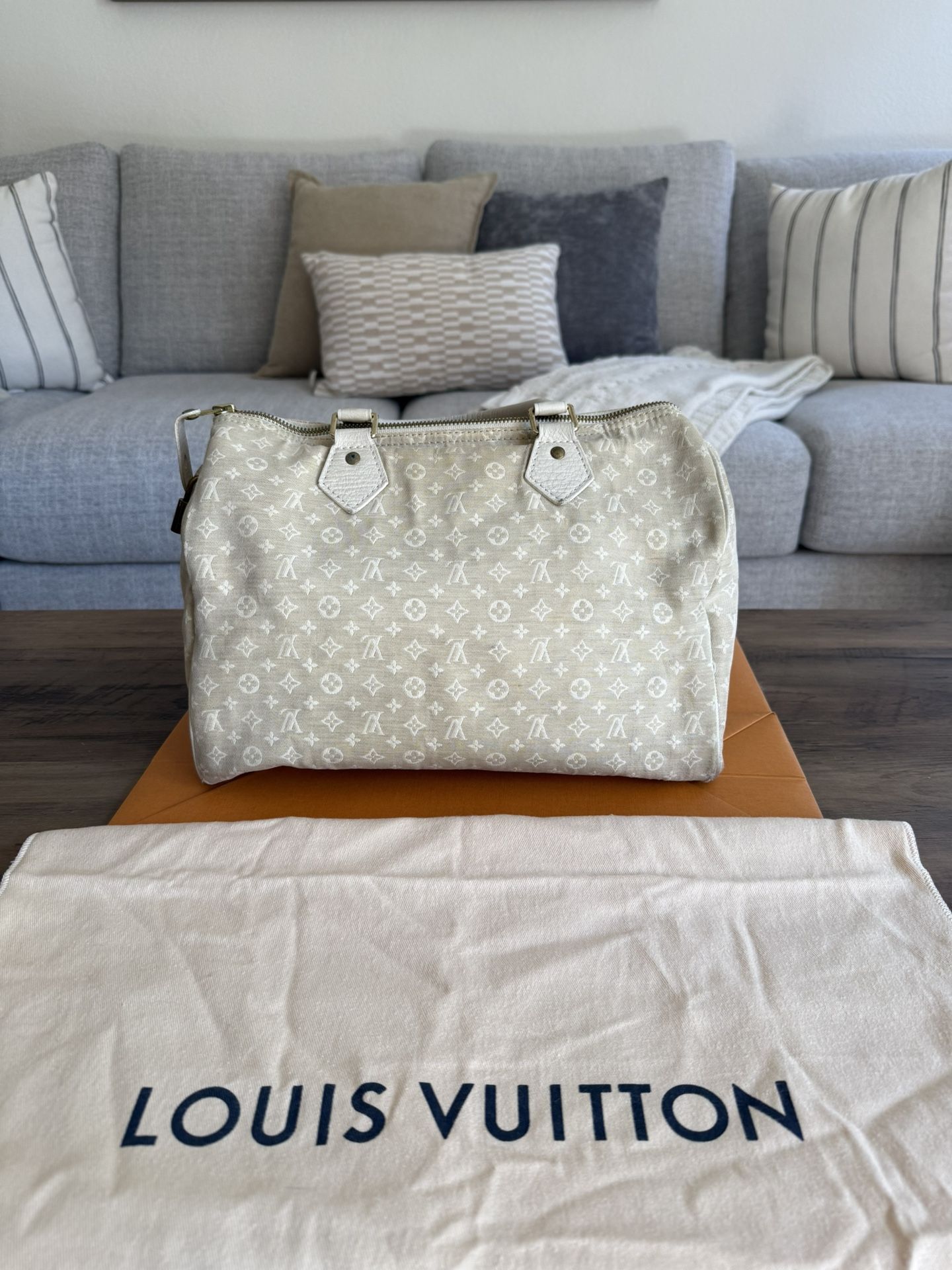 LOUIS VUITTON MINI LIN CANVAS DENIM SPEEDY 30 Louis Vuitton