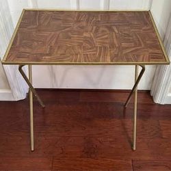 Vintage Faux Wood Top Metal Leg Mcm Tv Tray Table Folding (3 left) just $10 each