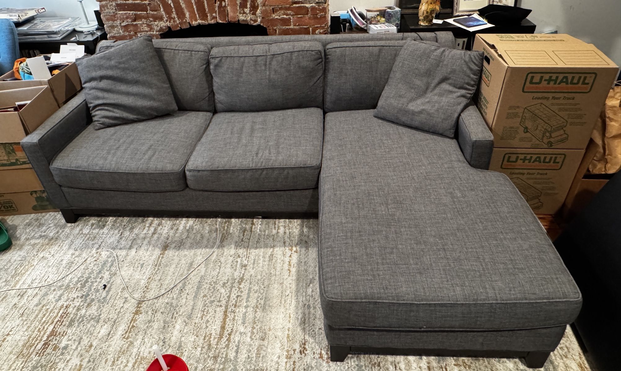 Macy's Keegan 90" 2-Piece Fabric Reversible Chaise Sectional Sofa