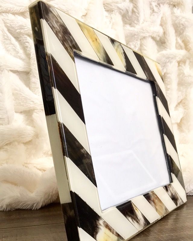 Bone and horn picture frame