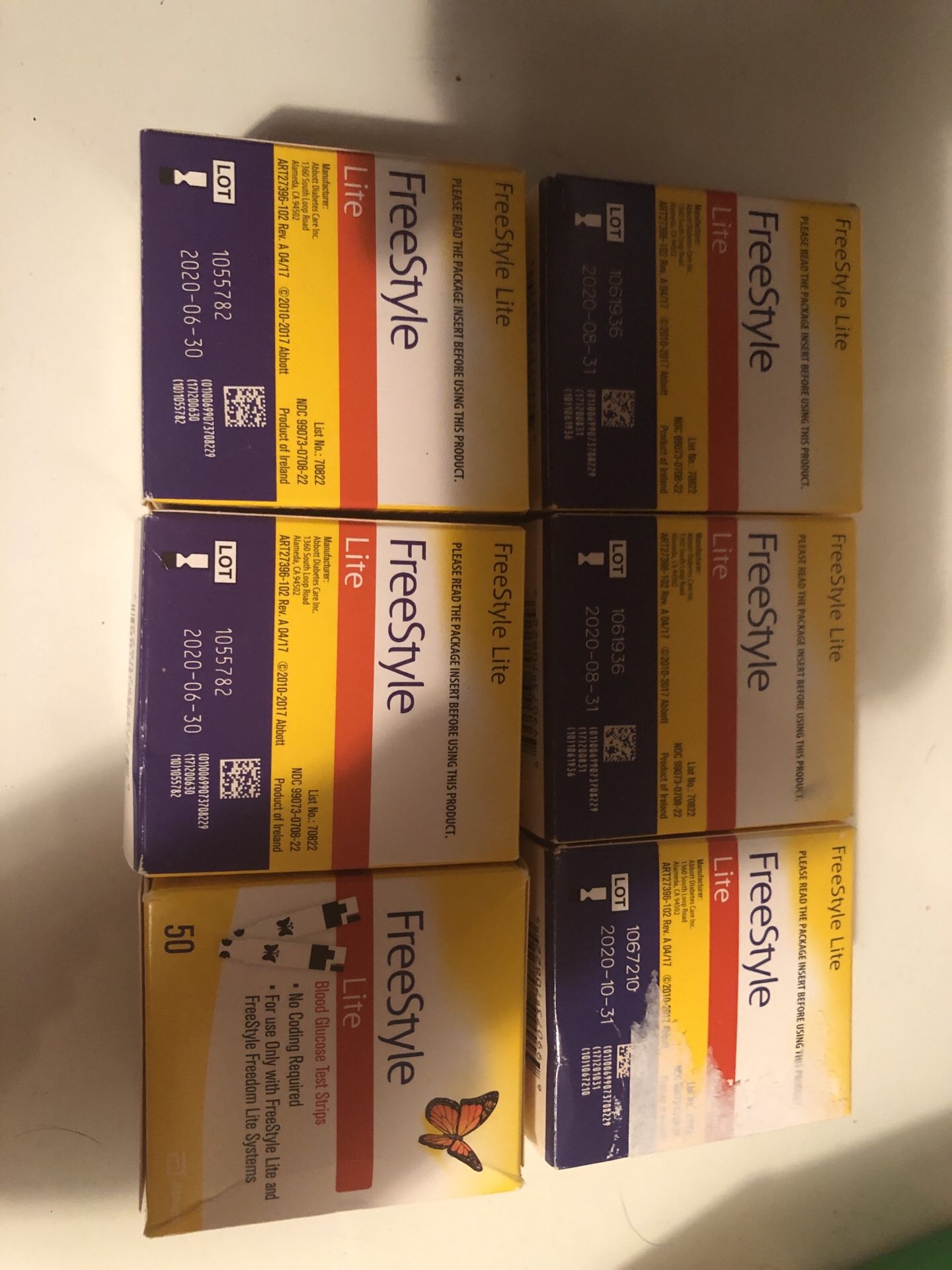 6 boxes 50ct freestyle lite test strips