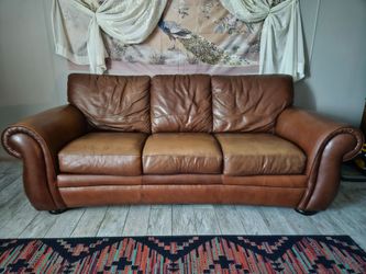 Brown Leather Sofa