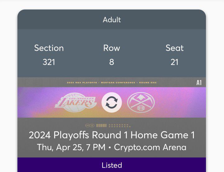 Three Lakers Game 3 Playoff Tickets