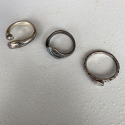 Silver Rings X 3