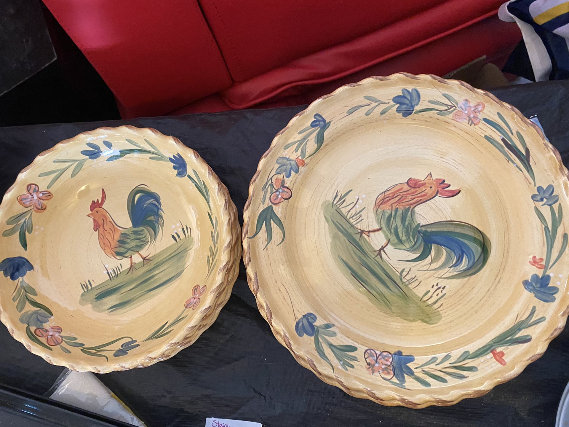 Rooster Dinnerware Set. OLD Antique